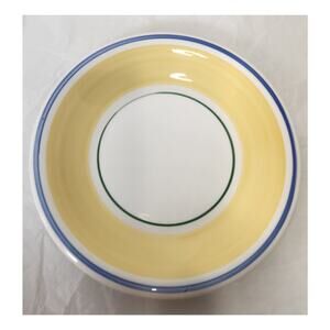Vintage Maxam Mediterranean 8" Salad Plate Blue Yellow Green White Made in Italy